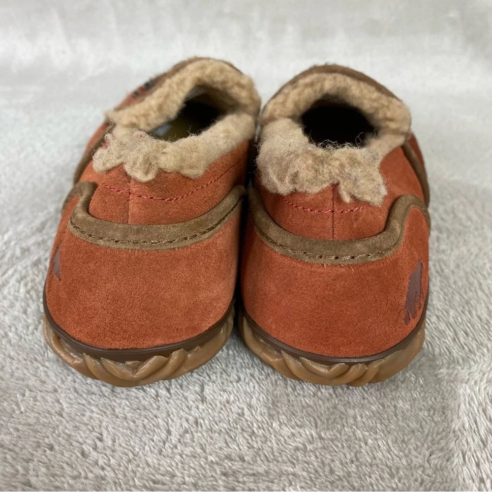 Sorel Tremblant Blanket Slipper Loafers Size 7 Brown Orange Sherpa Lined Moc - Picture 6 of 11